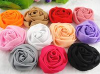 11pcs Big 2.6"Chiffon Rose Flower Appliques/Craft/Sewing 11 Colors-u Pick (Mix)