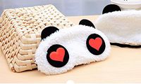 Funny Carton Animal Cute Panda Sleeping mask Soft Lightweight Comfortable Breathable eyeshade Good Sleeping Eye Patch Travel nap Sleeping blinder Sleep Masks (Panda-Redheart)