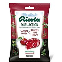 Ricola Dual Action Cough Suppressant Drops, Cherry 19 ea ( Pack of 2)