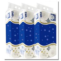 QINGFENG 10 Rolls Toilet Paper 3-Ply Bathroon Tissue Professional Series Premium Toilet Rolling paper Soft Strong and Highly Absorbent Toilet Tissue Bulk for Home Kitchen Daily Use