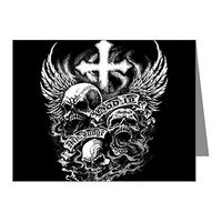 Note Cards (10 Pack) God Is My Judge Skulls Cross Angel