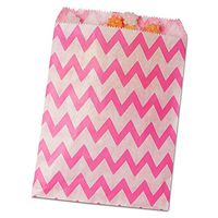 Hot Pink Chevron Bags 5 1/8" X 6 3/8" | Quantity: 100
