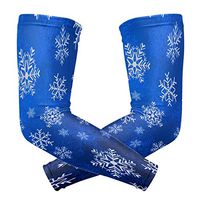 Lecintevro Christmas Snowflakes Cooling Arm Sleeves Cover Uv Sun Protection for Men Women Running Cycling Arm Warmer Sleeves 1 Pair