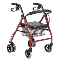BXUFEI Heavy Duty Rollator Walker with Seat & Back Support， Bariatric Four Wheel Rolling Walker