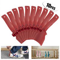 Alyster Alyster Lazy Shoe Helper Portable Shoe Lifting Helper Handled Shoe Horn Fits for All Shoes 10PCS (Red, 10 PCS)