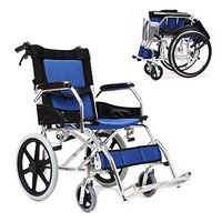 LYSTC Portable Wheelchair Lightweight Self-propelled Chair,with Storage Bag Cushion Folded Transport Chair,18” Seat,Collapsible Pedal,Trolley