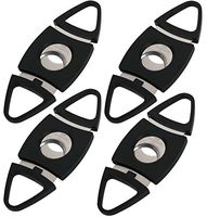 Mantello Black Plastic Guillotine Cigar Cutter (4 Pack)