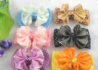 12pcs Polyester Yarn Double Bow Flowers Wedding Decoration Appliques-u Pick (Mix)