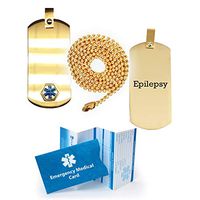 Epilepsy Medical Alert ID Dog Tag Pendant in Anodized Titanium