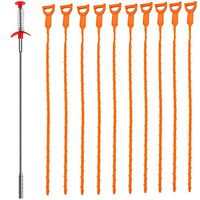 Drain Clog Remover Tool,11 Pack Drain Hair Clog Remover Drain Cleaner Tool for Sink Tube （1 Stainless Steel +10 Plastic）