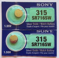 Sony Silver Oxide 1.55V Batteries Size SR716SW (315) (Pack of 5)