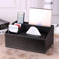 T-ZJHC Home Home Living Room Cute Tray Paper Napkin Coffee Table Remote Control Storage Box, Black Diamond Trapezoid