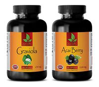 Weight Loss Mood Enhancer - GRAVIOLA Extract - ACAI Berry Extract - graviola Capsules Organic - 2 Bottles Combo (60 Capsules + 60 Capsules)