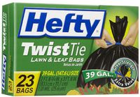 Hefty E23723 39 Gallon Twist Tie Lawn & Leaf Trash Bags 23 Count