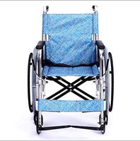 YIYIXIN Padded Seat Folding Self Propelled Wheelchair,Removable Footrests Puncture Proof with Armrest and Portable,Blue