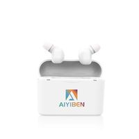 AIYIBEN Bluetooth Wireless Earbuds with Wireless Charging Case Waterproof Noise-Canceling Headphones in-Ear Built-in Mic Headset (White)