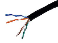 Monoprice 1000FT 24AWG Cat5e 350MHz UTP Stranded, In-Wall Rated (CM), Bulk Ethernet Bare Copper Cable - Black