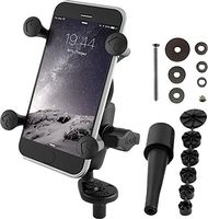 RAM MOUNTS RAM-B-176-A-UN7 Fork Stem Mount with Short Double Socket Arm and Universal X-Grip Cell/iPhone Holder