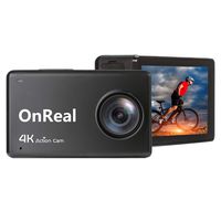 OnReal B1 4K Action Camera WiFi Ultra HD 2.45" IPS Touch Screen 30M Underwater Waterproof Sport Cam with Remote Control Watch, 2 Batteries and Mounting Accessories Kits