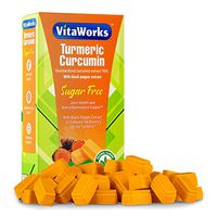 VitaWorks Turmeric Curcumin Sugar Free Orange Chocolate Vitamin Chew, w/Black Pepper Extract, GMO Free & Gluten Free, Great Tasting Orange Cream Flavored Treat, Adult Dietary Supplement, [30 Doses]