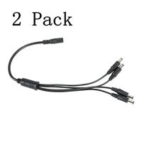 2pcs 5.5x2.1mm DC Power Female to 4 Male Splitter Plug Adatper 4 Way Connector Cable for LED Strip Lights CCTV Camera (1 to 4 splitter)