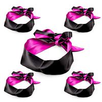 Satin Blindfold 5 pack; Best Eye Covers lenght- 59inch （Black+Purple）