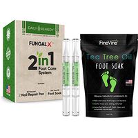 2 in 1 Foot Care Treatment Kit - Includes Tea Tree Oil Foot Soak & Nail Fungus Pen to Get Rid of Toenail Fungus, Athletes Foot, Foot Odor & Removes Foot Calluses - Best Nail Fungus Products