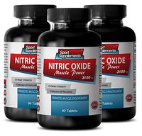 Nitric oxide powder supplements - Nitric Oxide Muscle Power 3150mg - Increase Muscle Strength (3 Bottles - 270 Tablets)