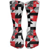 Red And Black Art Printed Socks Crazy Patterned Fun Long Cotton Socks