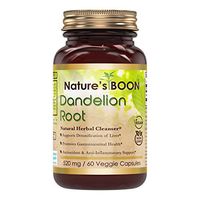 Nature's Boon Premium Quality Dandelion Root 520 mg, 60 Veggie Capsules (Glass Bottle) -Supports Digestive & Liver Functions -Antioxidant Property- Supports Anti-Inflammatory Response