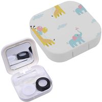 Portable Contact Lens Case Box Travel Kit Mirror + Bottle + Tweezers Container Holder [ Baby Animals ]