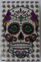 Eclipse Candy Skull Cigarette Case. Holds king size. Holds 1 pack of Cigarettes. 3116kull-6