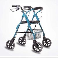PLLP Medical Rehab Chair, Wheelchair,Lightweight Folding Aluminum Walker Health Care, Vintage Shopping Cart Walker, Old-Fashioned Four-Wheeled Scooter Foldable