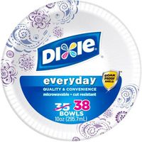 Party Dixie Everyday Disposable Paper Bowls, 10 oz, 38 count