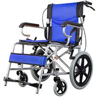 LAZ Wheelchair - Comfort Folding Lightweight Transport Portable Chair, Carbon Steel Frame/Solid Wheel, for Elderly Disabled (Color : Blue)