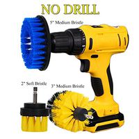 HIFROM Drill Brush - 2" Soft and 3" 5" Medium Power Scrubbing Brush Drill Attachment for Cleaning Showers Tubs Bathrooms Tile Grout Carpet Tires Boats Upholstery (Pack of 3)