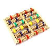 WE&ZHE Color Six Rows Of Foot Massage / Wooden Roller Foot Massage - Relieve Plantar Fasciitis, Heel, Foot Arch Pain - Stress Relief - Reflexology Tool - Perfect Gift