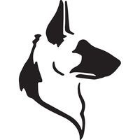 ANGDEST German Shepard (Black) (Set of 2) Premium Waterproof Vinyl Decal Stickers for Laptop Phone Accessory Helmet Car Window Bumper Mug Tuber Cup Door Wall Decoration