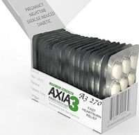 Axia Essentials Max Strength Prodigestive Heartburn Relief, White, 3 Bottles with Reusable Travel Packs