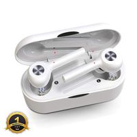 LIUHE Wireless Sports Earbuds Bluetooth 5.0 True Stereo Earbuds,TWS Mini Earphones Dual Built-in Mic Bluetooth Headphones with1000mAh Charging Case for 40 Hours Extended Playtime (White)