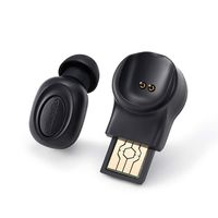 Stereo Earbud,Bluetooth 5.0 Better Communication Single Invisible Mini In Ear Sports Headphone with Recharge Stand Compatible iPhone X Samsung Note 9 (Black) Boens