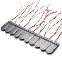 GEELYDA 12PCS CR2032 Battery Holder with Switch Plastic 2x3V Button Coin Cell CR2032 Battery Holder Case Box with Wire Lead ON-Off Switch (Black)