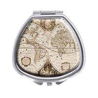 Antique World Map Design Pill Case Box Western Medicine Tablet Holder Decorative Pill Box for Pocket or Purse