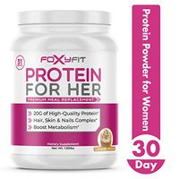 FoxyFit Protein for Her, Caramel Mocha Whey Protein Powder with CLA for Fat Loss and Biotin for Healthy Glow (1.85 lbs.)