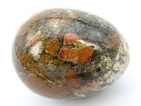jennysun2010 1 Piece Natural Red Silver Leaf Jasper Gemstone Egg Crystal Healing Sphere Massage Finger Exercise 35x40mm