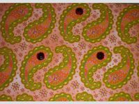 Orange/Green Paisley Rhinestone Note Cards w/ Envelopes - Set of 5