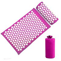 Acupressure mat Finger Pressure pad and Pillow Set to Relieve Stress and Tension Acupuncture pad with Tote Bag (Lotus Shape) (Color : C)