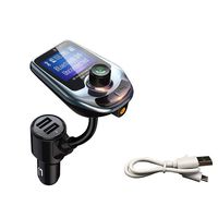 Barcley (Upgraded Version Bluetooth FM Transmitter, Wireless Adapter Hands-Free Car Kit with 1.7 Inch Display, BT 5.0 and Smart 2.4A Dual USB Ports, AUX Input/Output, TF Card Mp3 Player (Black)