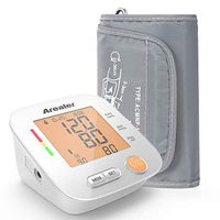 Arealer Blood Pressure Monitor Upper Arm, Digital Blood Pressure Machine for Pulse Rate, Automatic BP Monitor with Large Screen Display, 2*90 Memory, Bag and Batteries Included