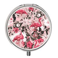 Pill Cases Metal,Custom Round Medecine Case Medecine Bottle Mini Travel Pill Vitamin Decorative Box Case Holder